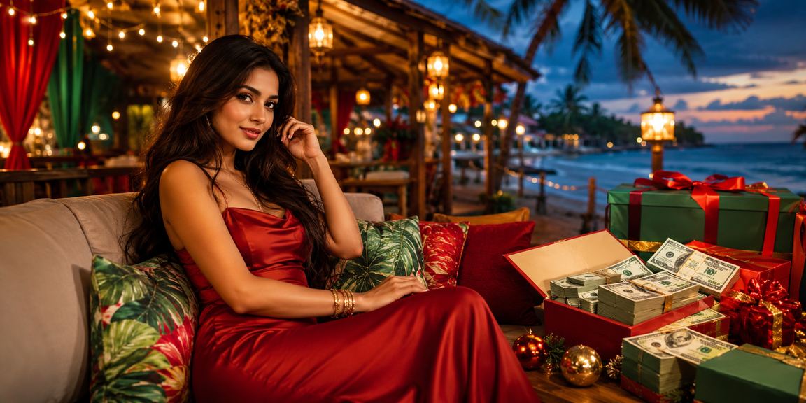 সেন্ট মার্টিনের সমুদ্র সৈকতে ক্যাসিনো গেমিং পরিবেশের চিত্র